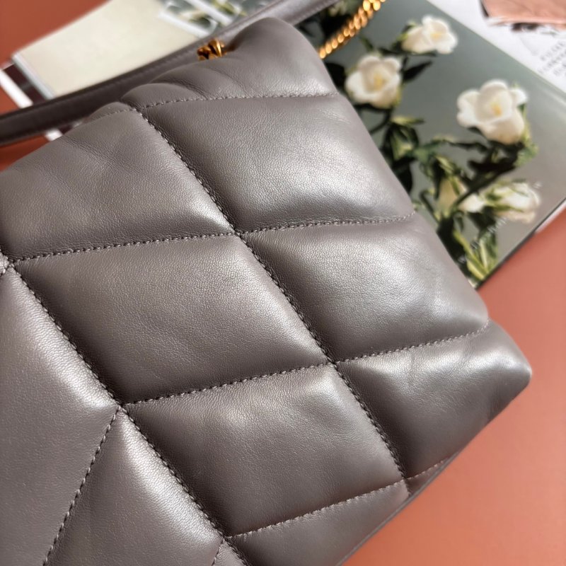 ::Saint Laurent:: YSL 聖羅蘭 LouLou Toy Puffer 灰色雲朵枕頭包 Leather Shoulder Bag-19