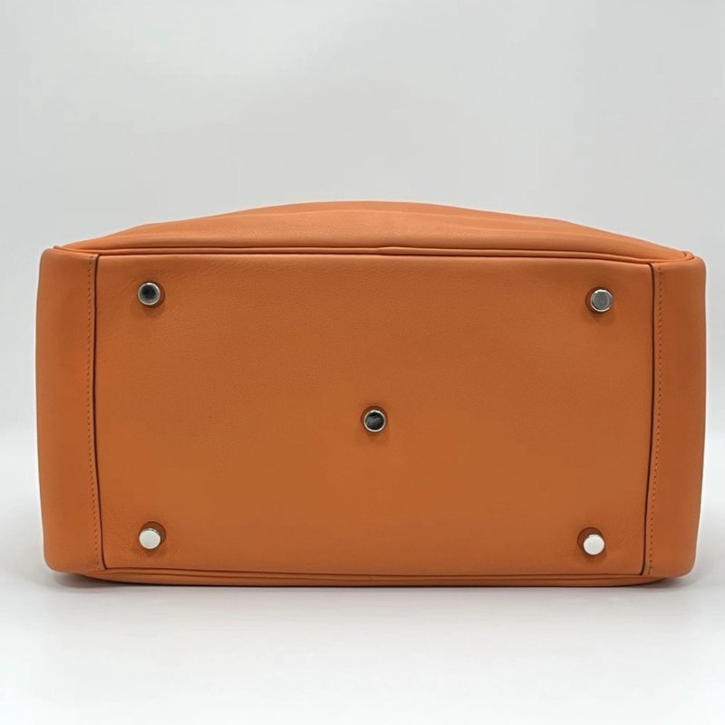 HERMES 經典橙銀扣Lindy30手提肩背包30*19*16 98新 配件塵袋-3