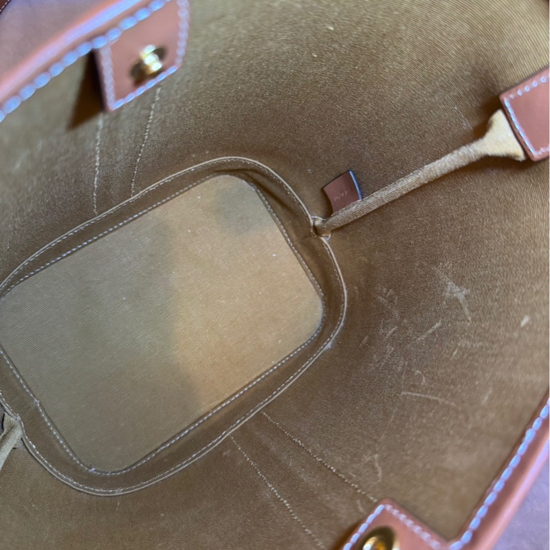 CELINE 標誌印花及牛皮革小號水桶包-13