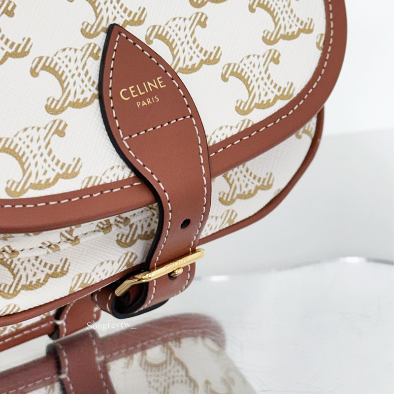 Celine 經典 凱旋門 老花馬鞍包-8