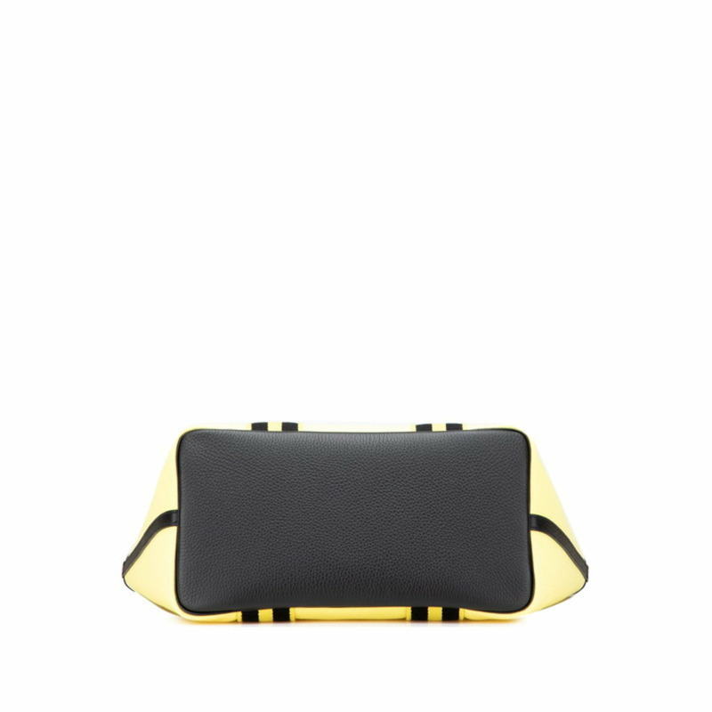 愛馬仕 Pur Sangle 手提包 黃黑帆布 Taurillon Clemence 女士款-2