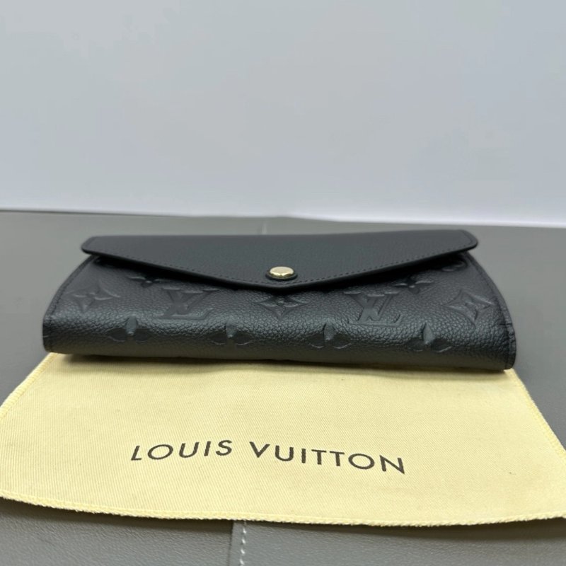 LV Sarah黑金牛皮壓花長款錢包19*10.5*2 98新配件盒子塵袋-2