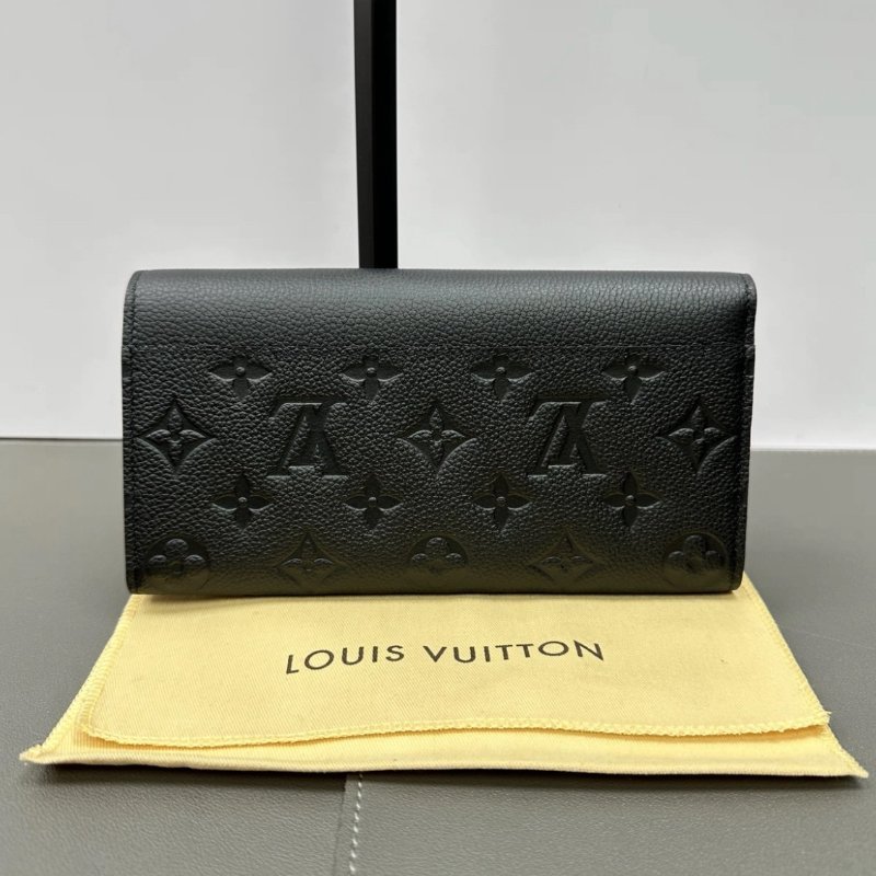 LV Sarah黑金牛皮壓花長款錢包19*10.5*2 98新配件盒子塵袋-4