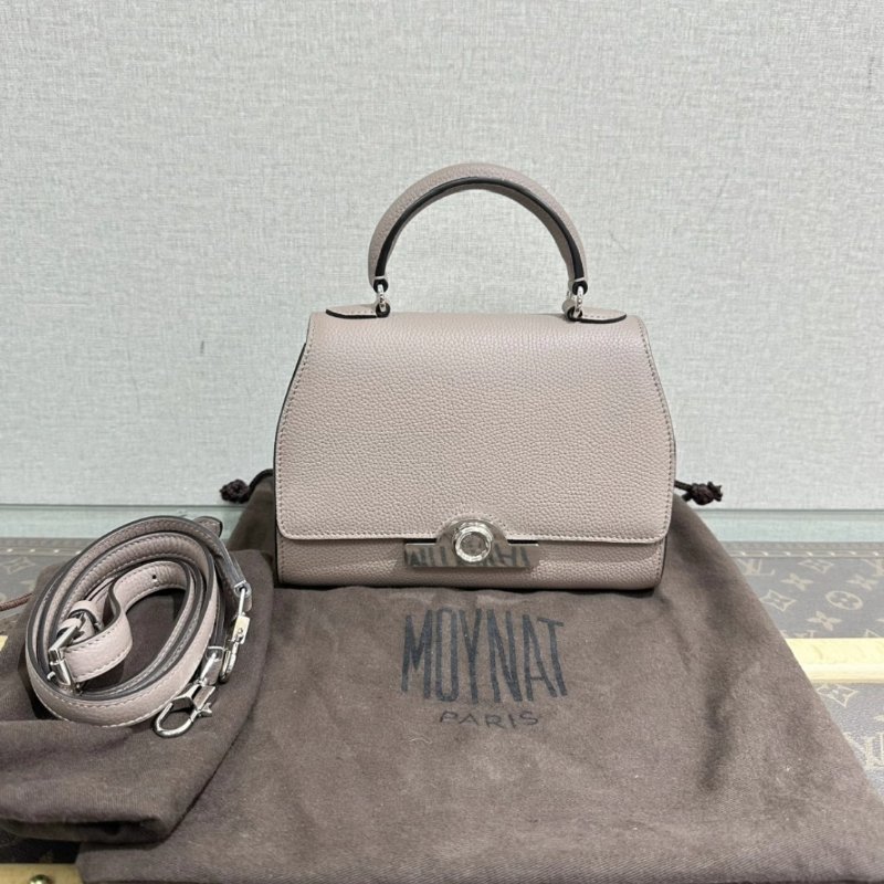 MOYNAT 藕粉色Pejane手提肩背斜背包20*21*8 98新配件塵袋-0