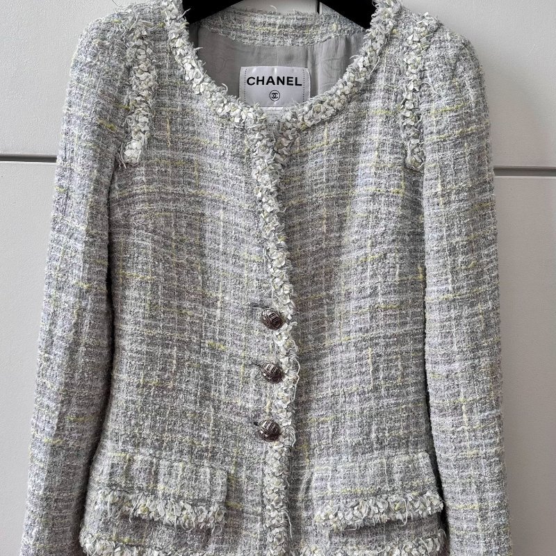 Chanel 粗花呢外套 34碼 98新配件衣架塵袋-0