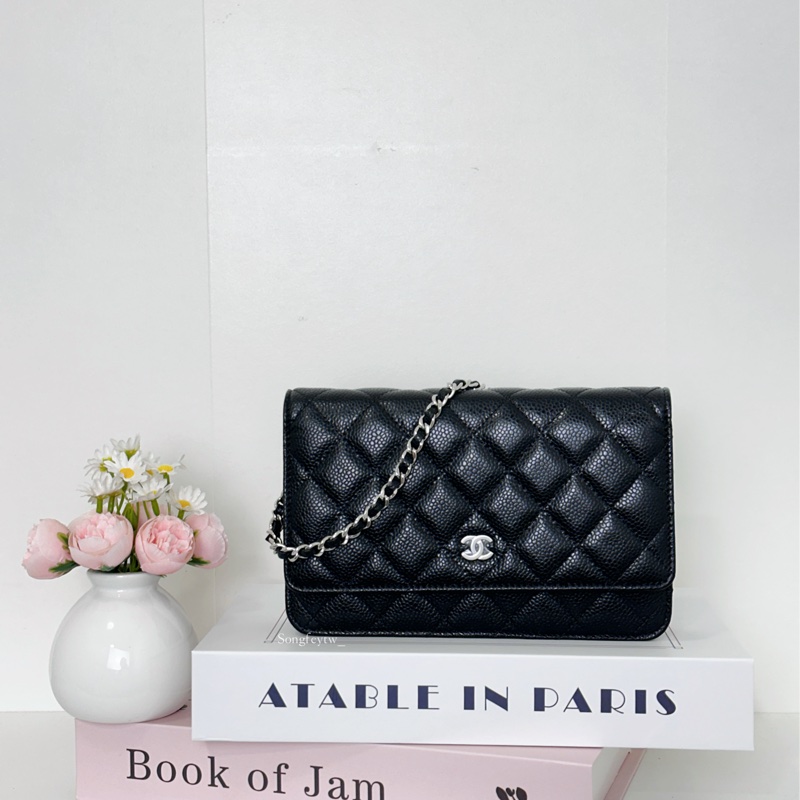 Chanel 經典款 魚子醬WOC-黑銀-0