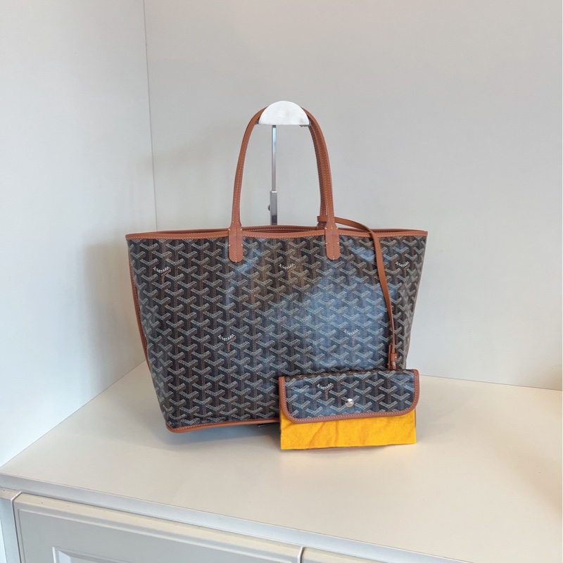 【99新🆕】Goyard 高定款 雙面雙色 內里全皮 棕色焦糖色老花 子母 中號 手提包購物袋/托特包-1
