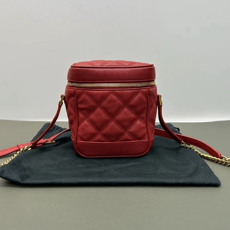 YSL Vanity紅金 化妝盒子肩背斜背包15*17*9 98新配件塵袋-0