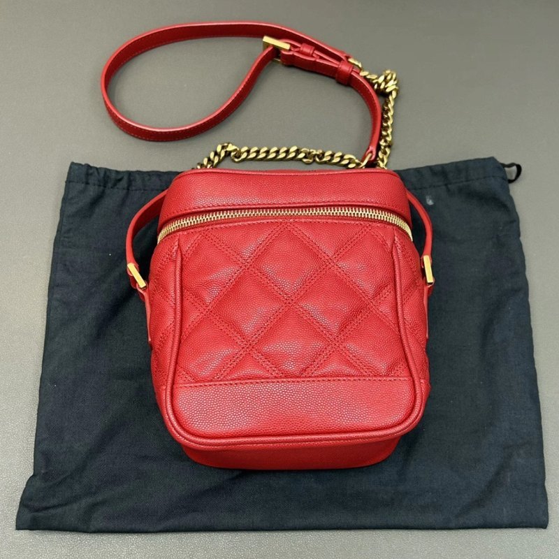 YSL Vanity紅金 化妝盒子肩背斜背包15*17*9 98新配件塵袋-3