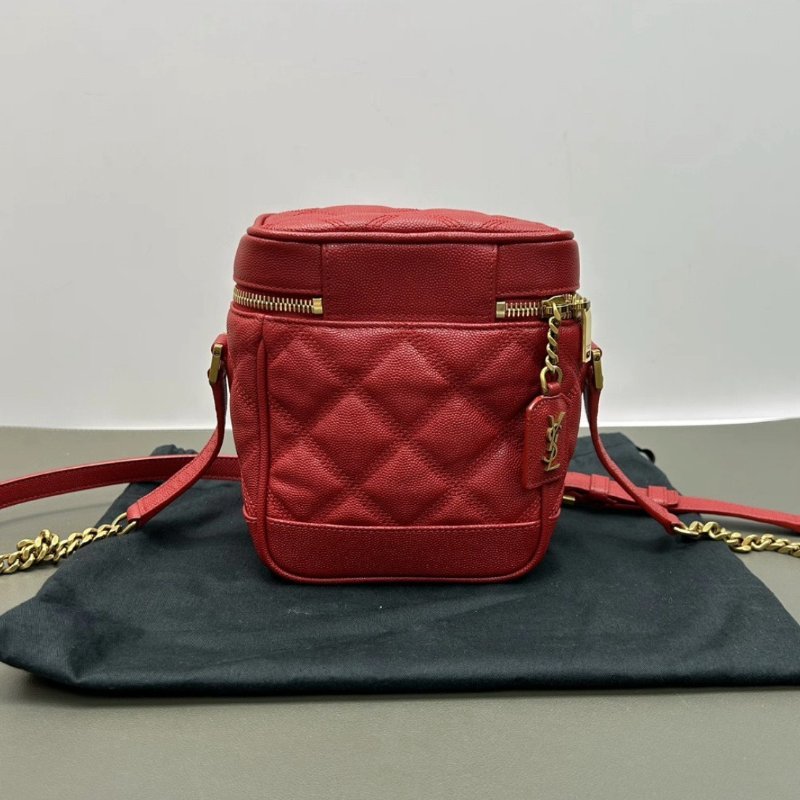 YSL Vanity紅金 化妝盒子肩背斜背包15*17*9 98新配件塵袋-5