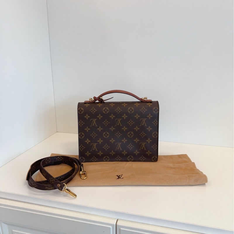 【98新🆕】LV Monceau 經典老花蒙梭郵差包手提包 斜挎包 單肩包-1