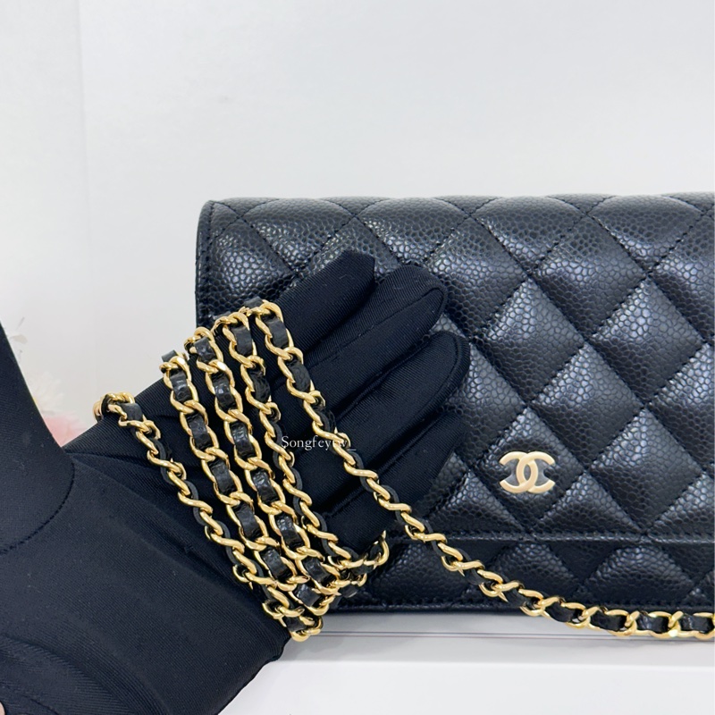 Chanel 經典款 魚子醬WOC-黑金-8