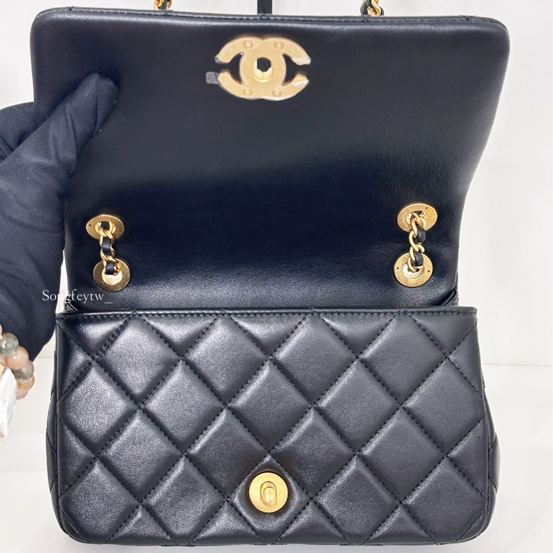 Chanel 羊皮 兩用鍊包 24P 19 Flap bag-6