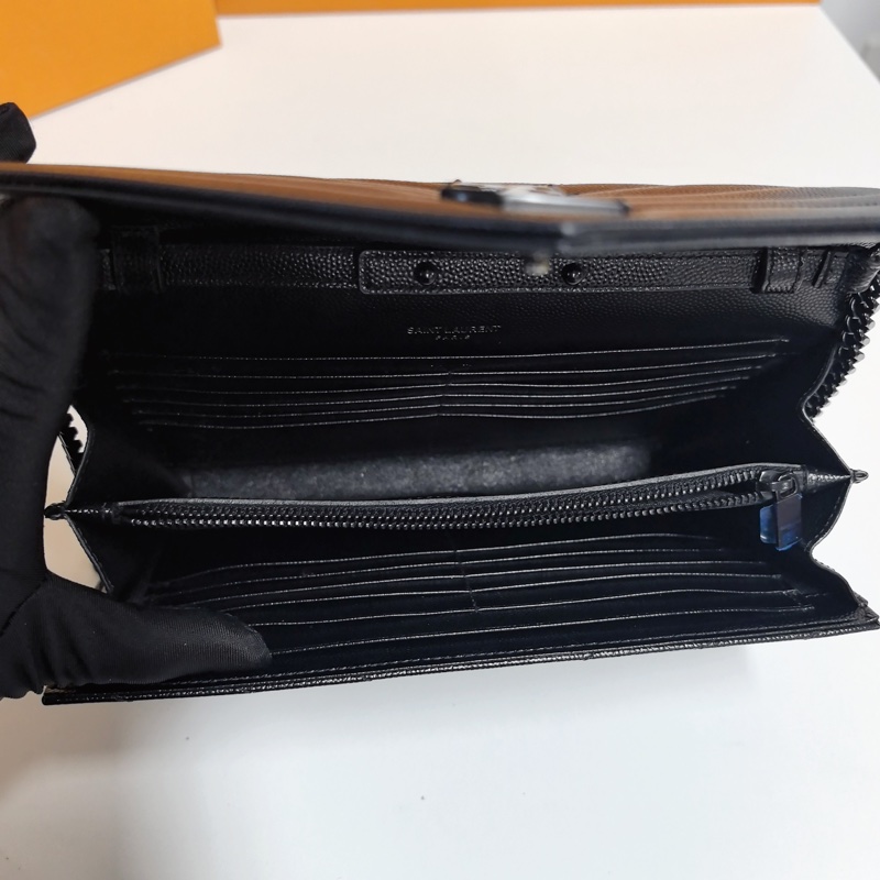 YSL so black魚子醬牛皮 鏈條信封包 約22cm-7