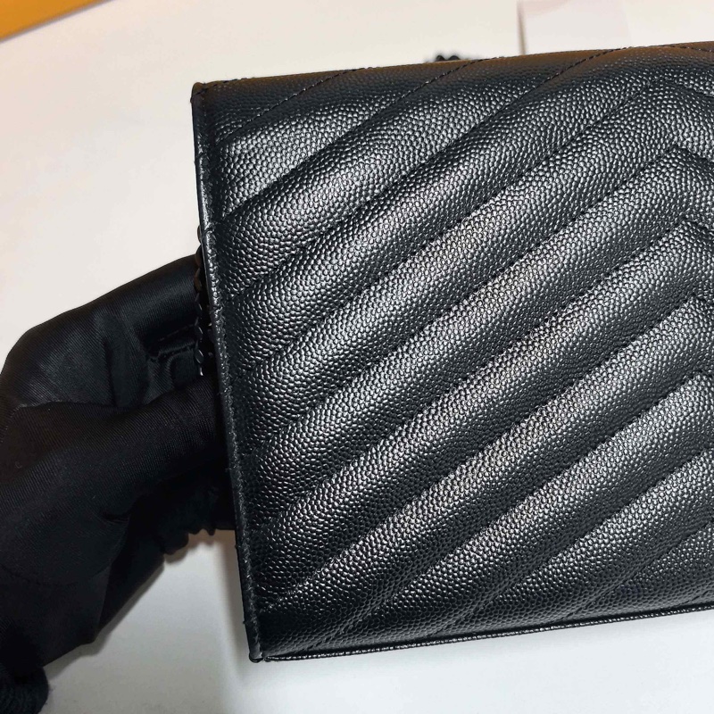 YSL so black魚子醬牛皮 鏈條信封包 約22cm-11