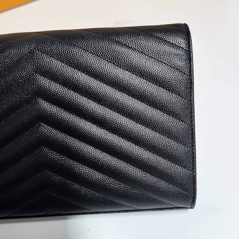 YSL so black魚子醬牛皮 鏈條信封包 約22cm-12
