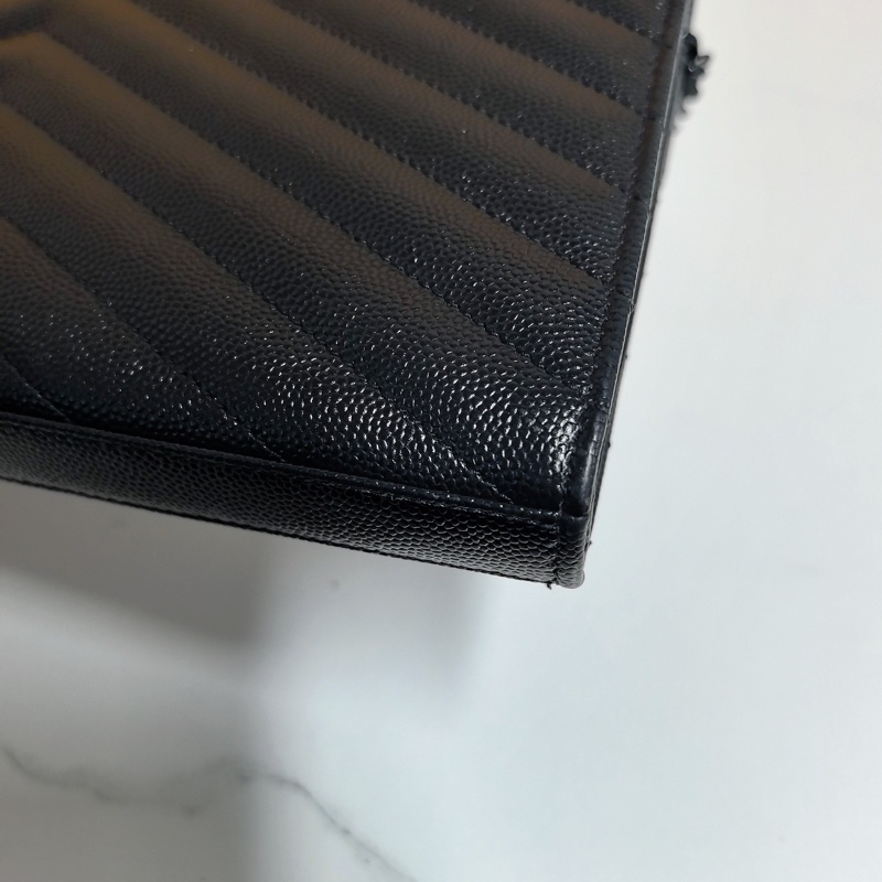 YSL so black魚子醬牛皮 鏈條信封包 約22cm-13