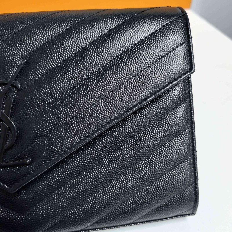 YSL so black魚子醬牛皮 鏈條信封包 約22cm-20