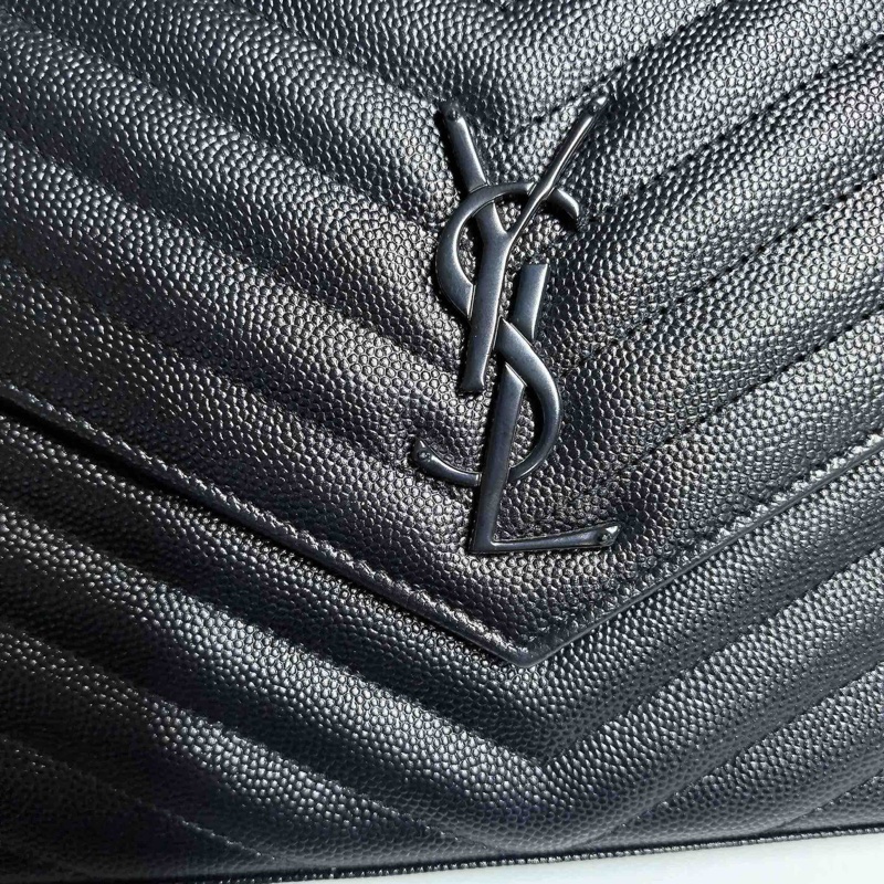 YSL so black魚子醬牛皮 鏈條信封包 約22cm-21