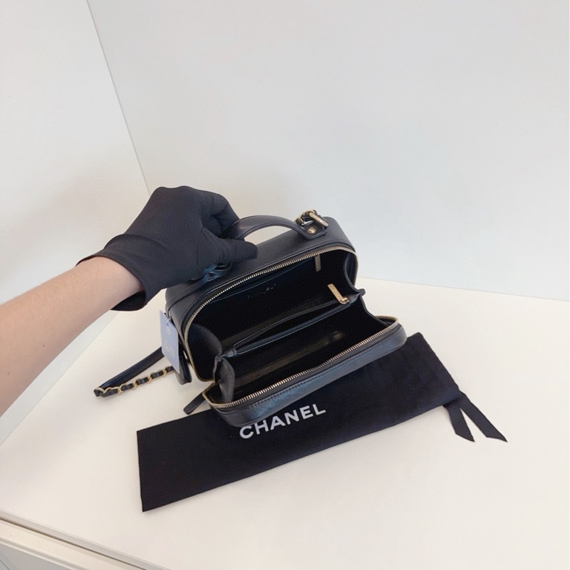 【98新🆕】Chanel vanity case盒子包 黑金相機包 中號-7
