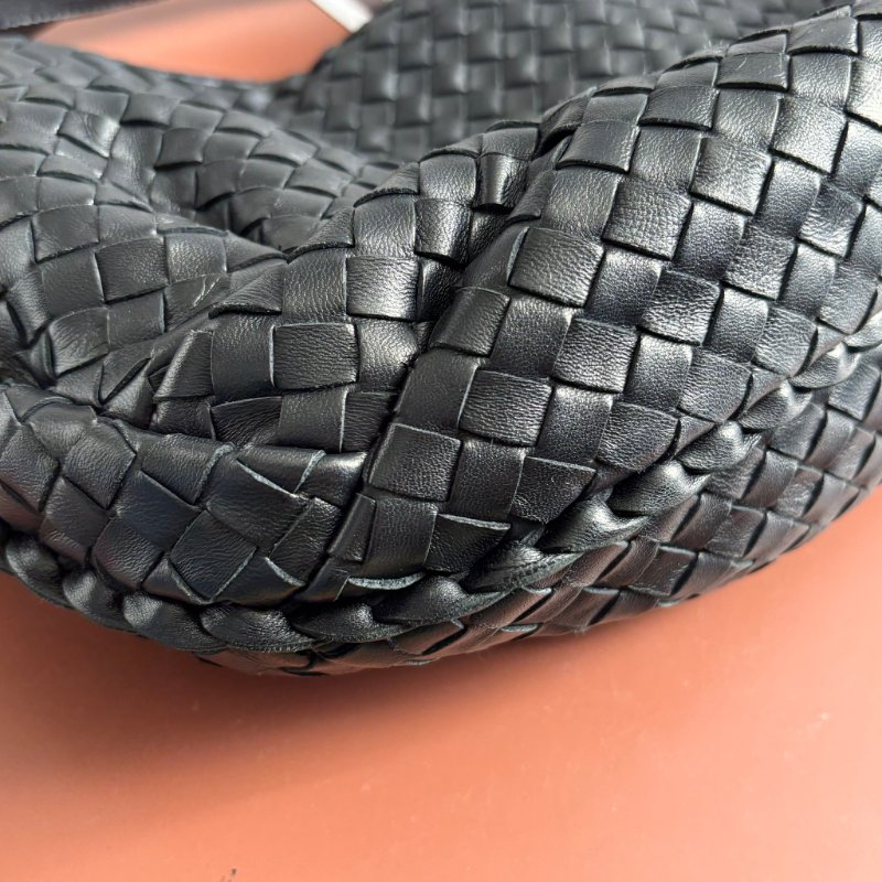 ::Bottega Veneta:: BV 黑色皮革編織手提包 腋下包 和尚包 HOBO-3