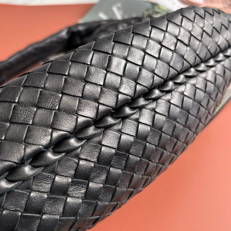 ::Bottega Veneta:: BV 黑色皮革編織手提包 腋下包 和尚包 HOBO-4