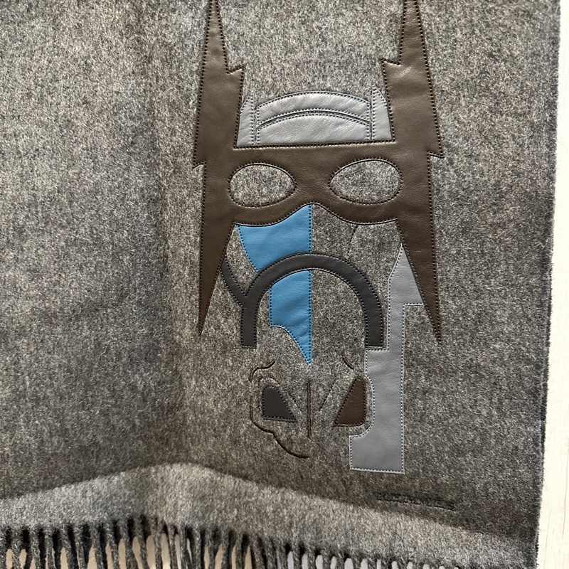 Hermès 愛馬仕 cashmere拼皮圍巾-2