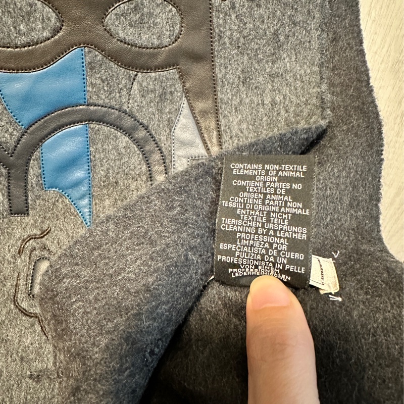 Hermès 愛馬仕 cashmere拼皮圍巾-5