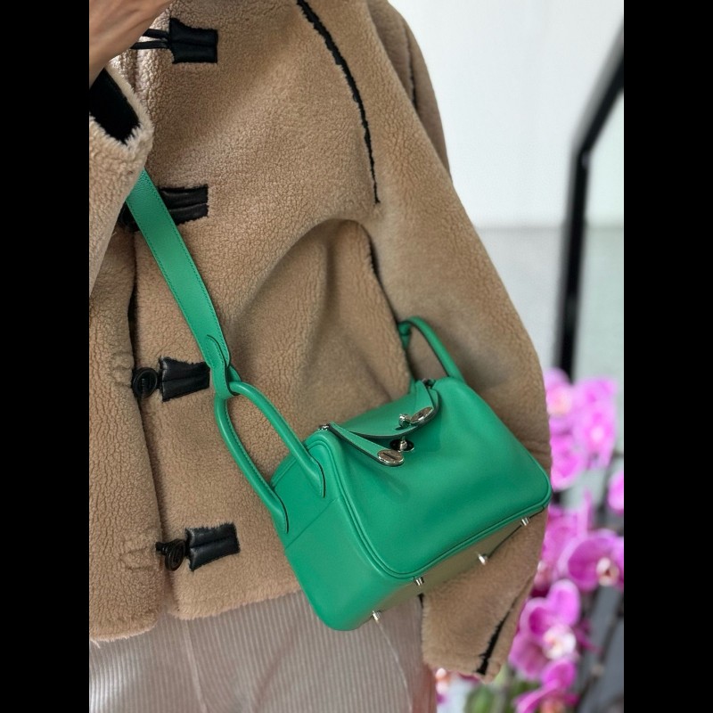 Hermes mini Lindy
6w薄荷綠銀扣 swift 皮-5