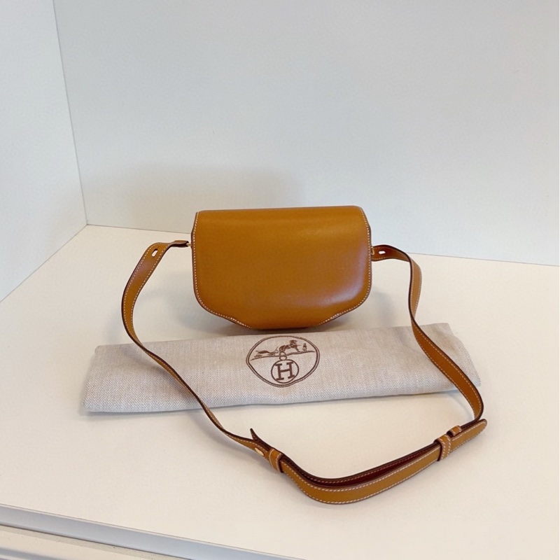 【98新🆕】Hermes cherche midi18 mini 金棕金扣 butler 馬鞍皮 豬鼻子包🐽 斜挎包 單肩包-1