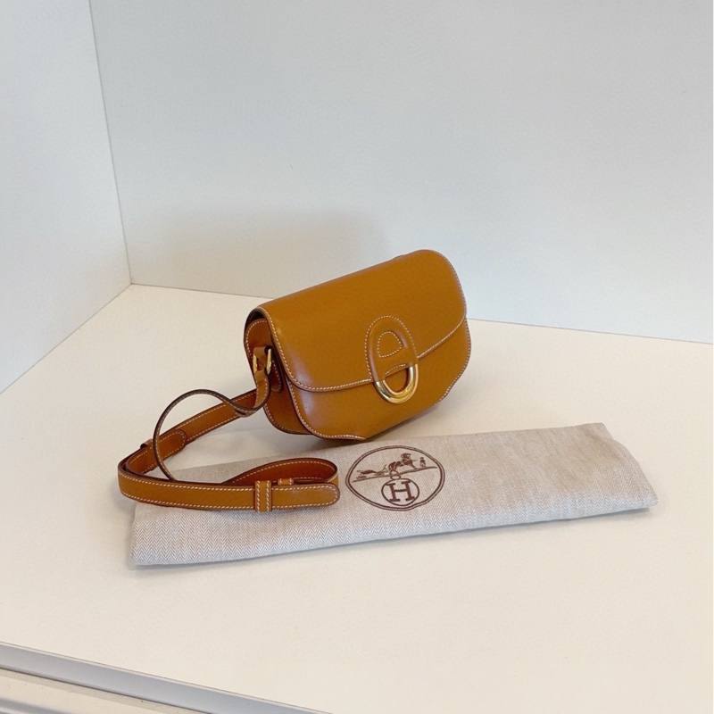 【98新🆕】Hermes cherche midi18 mini 金棕金扣 butler 馬鞍皮 豬鼻子包🐽 斜挎包 單肩包-2