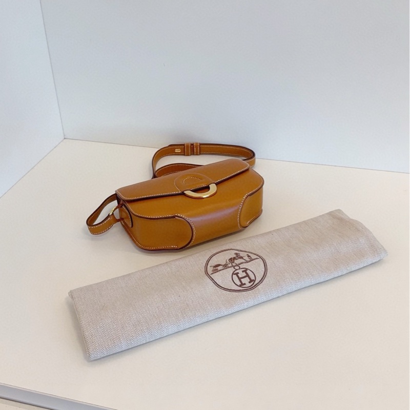 【98新🆕】Hermes cherche midi18 mini 金棕金扣 butler 馬鞍皮 豬鼻子包🐽 斜挎包 單肩包-5