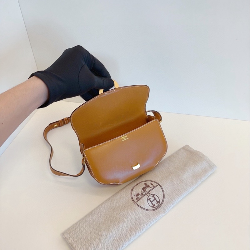 【98新🆕】Hermes cherche midi18 mini 金棕金扣 butler 馬鞍皮 豬鼻子包🐽 斜挎包 單肩包-6