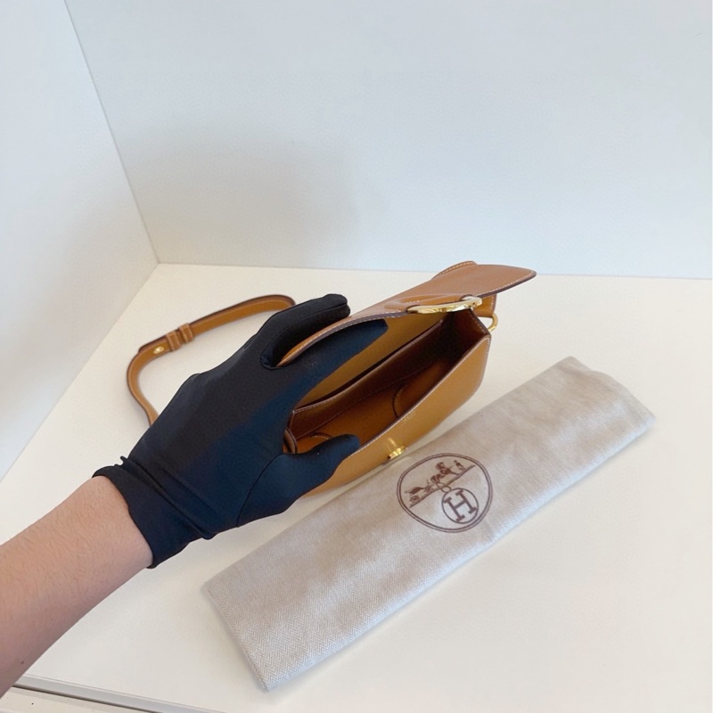 【98新🆕】Hermes cherche midi18 mini 金棕金扣 butler 馬鞍皮 豬鼻子包🐽 斜挎包 單肩包-7