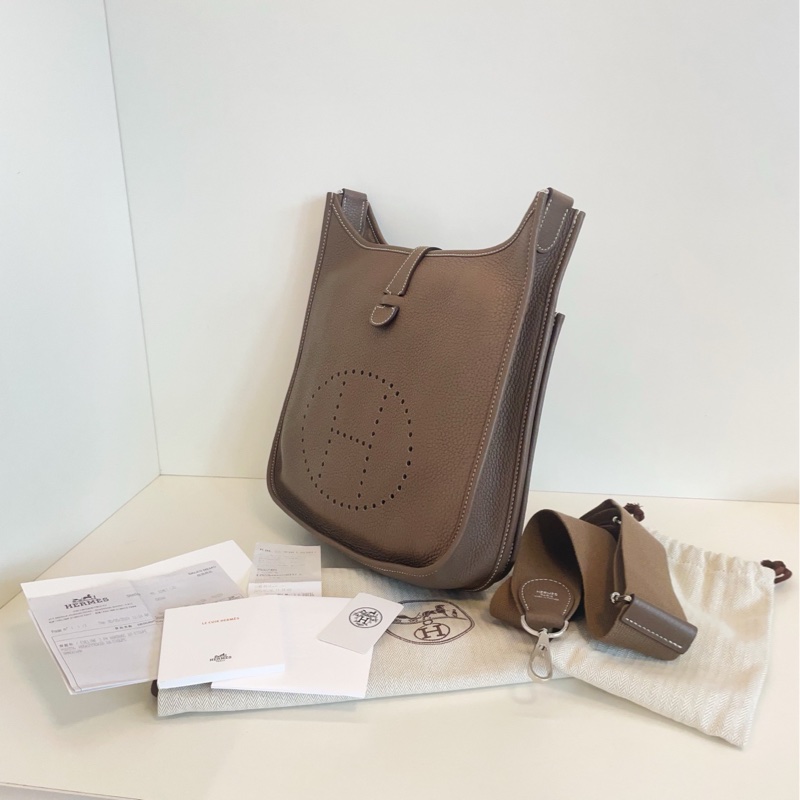 【99新帶票🆕】Hermes Evelyne 29 大象灰銀扣🐘 斜挎包 單肩包-2