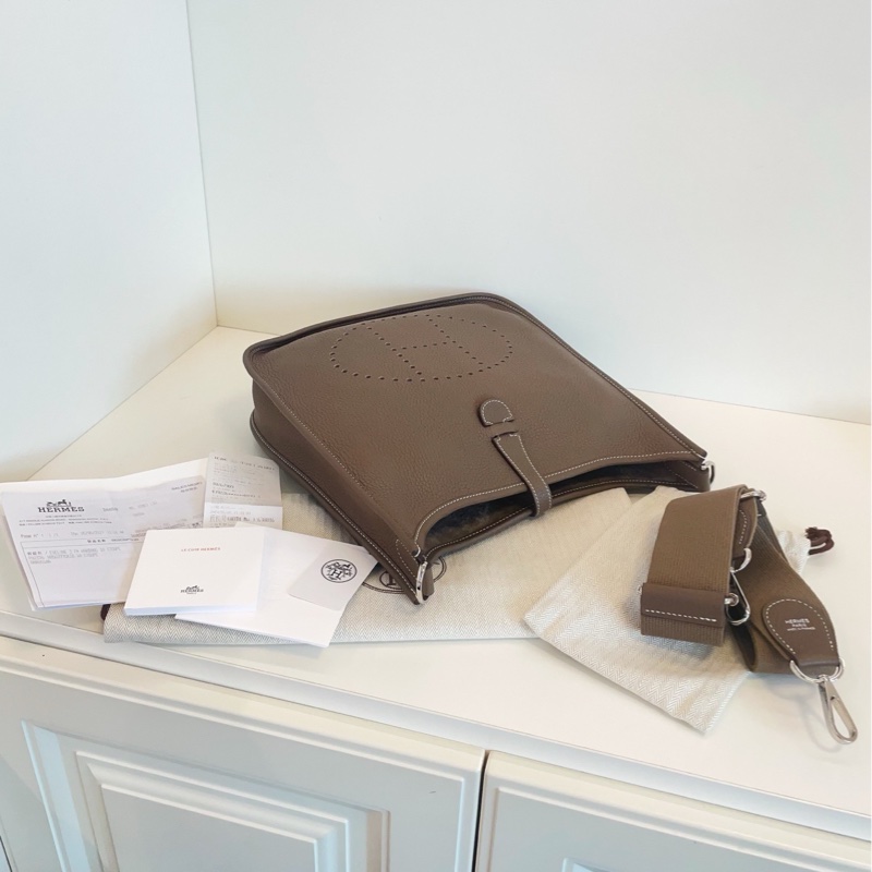 【99新帶票🆕】Hermes Evelyne 29 大象灰銀扣🐘 斜挎包 單肩包-5