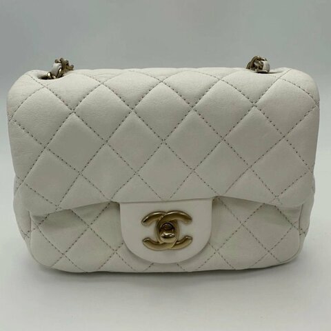 CHANEL 白金金球方胖子肩背斜背包 17*13*7.5 98新配件保卡塵袋