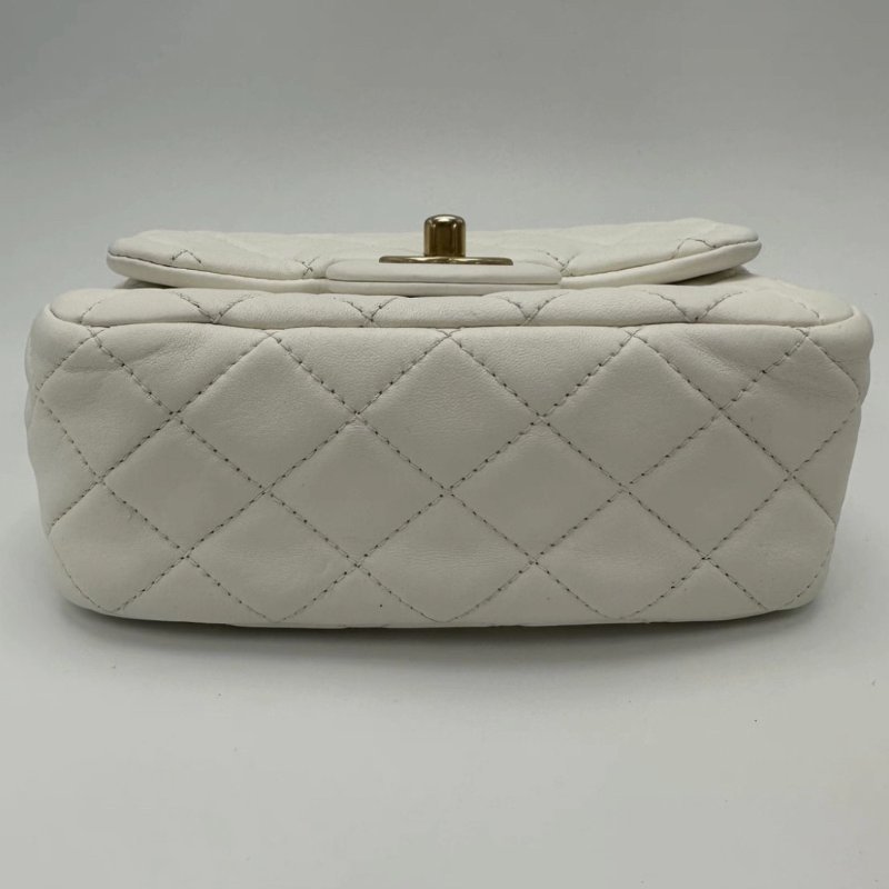 CHANEL 白金金球方胖子肩背斜背包 17*13*7.5 98新配件保卡塵袋-3