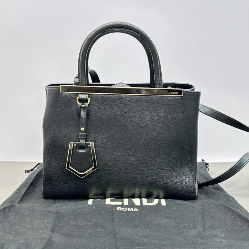 FENDI 黑金2jours手提肩背斜背包 26*20*12 98新 配件塵袋-0