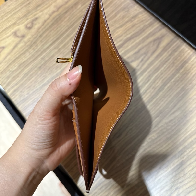 Hermes bearn 金棕金扣短夾-4