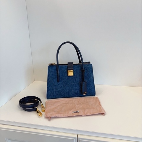 【98新以上🆕】Miumiu牛仔 手提風琴包 手提包 斜挎包 單肩包