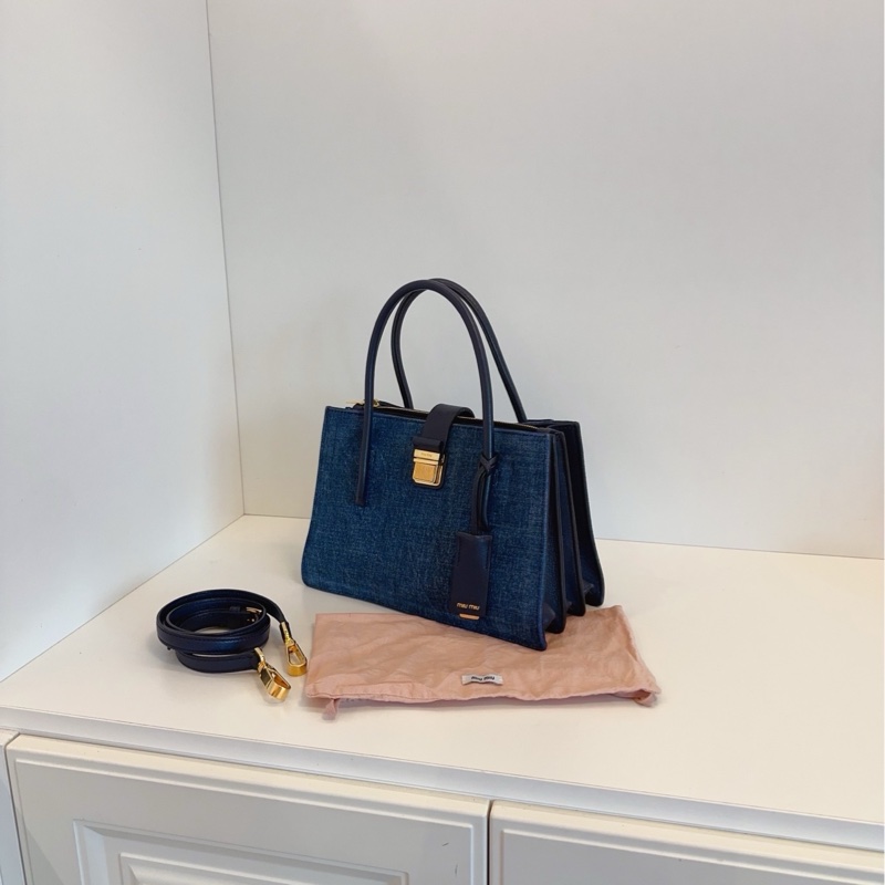 【98新以上🆕】Miumiu牛仔 手提風琴包 手提包 斜挎包 單肩包-2