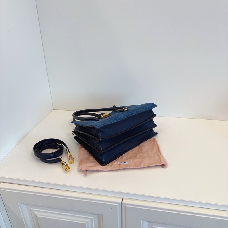 【98新以上🆕】Miumiu牛仔 手提風琴包 手提包 斜挎包 單肩包-4