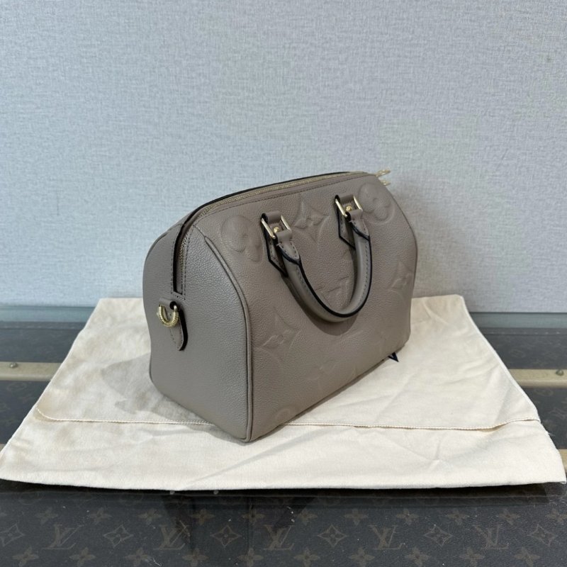LV 大象灰金扣speedy25手提斜背包芯片款25*19*14 98新配件塵袋鑰匙鎖-1
