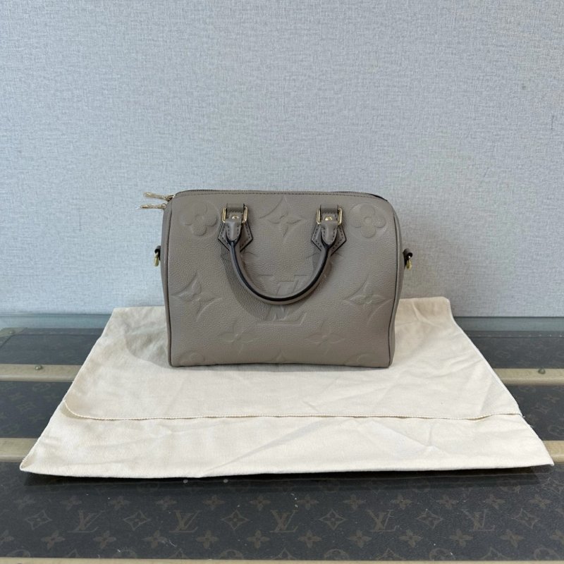 LV 大象灰金扣speedy25手提斜背包芯片款25*19*14 98新配件塵袋鑰匙鎖-5