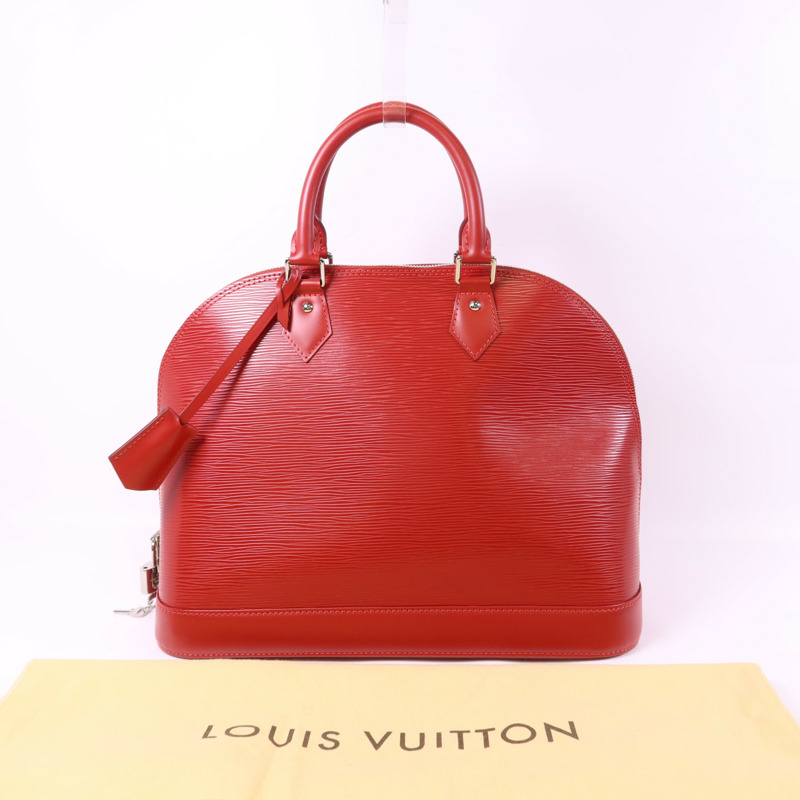 LOUIS VUITTON Epi Alma MM銀扣手挽袋-16