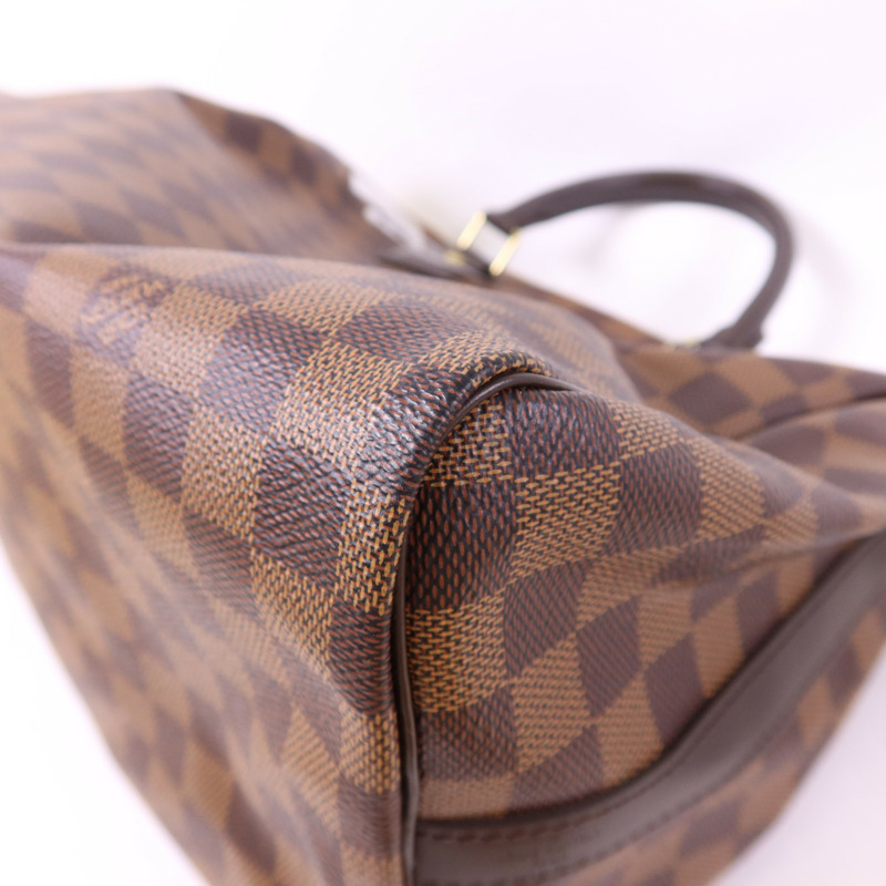 LOUIS VUITTON Damier Speedy Bandouliere 30金扣手挽肩背兩用袋棕色-13