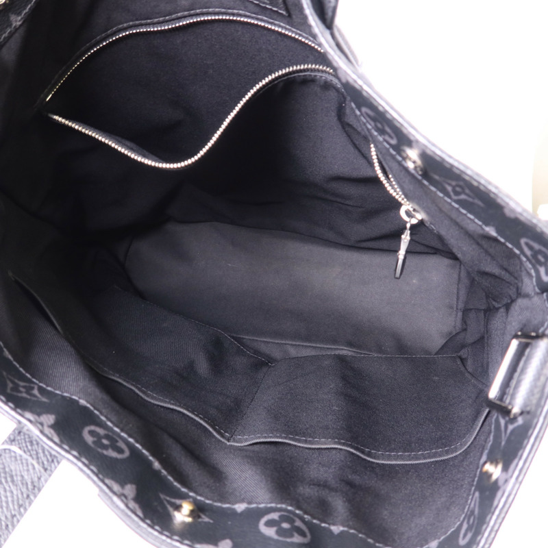 LOUIS VUITTON Taigarama Monogram Eclipse City Tote銀扣肩背袋-5