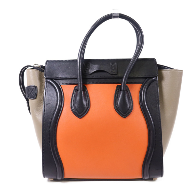 CELINE 牛皮皮革Micro Luggage銀扣手挽袋-2