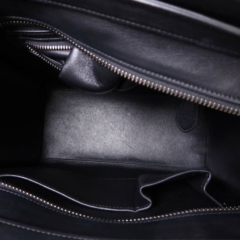 CELINE 牛皮皮革Micro Luggage銀扣手挽袋-5
